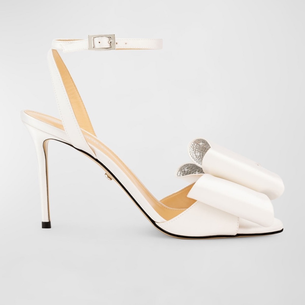 MACH & MACH White Heels with Silver Accents